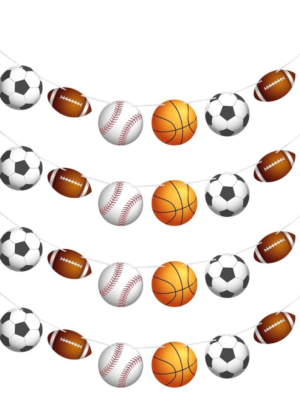 4 Pcs Sports Theme Party Decorations Banner, 78 Inch Long